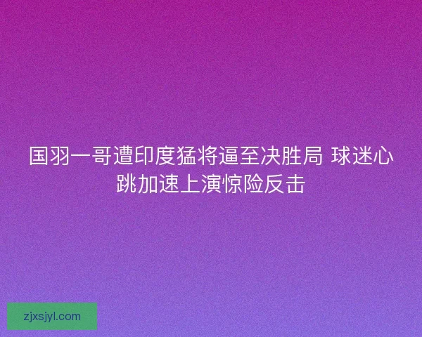 国羽一哥遭印度猛将逼至决胜局 球迷心跳加速上演惊险反击